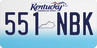 KY license plate 551NBK
