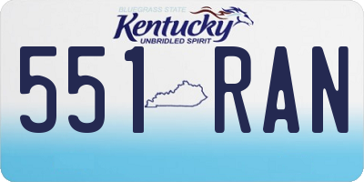KY license plate 551RAN