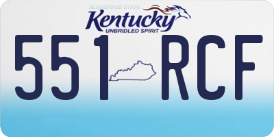 KY license plate 551RCF