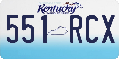 KY license plate 551RCX