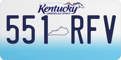 KY license plate 551RFV