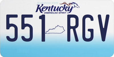 KY license plate 551RGV