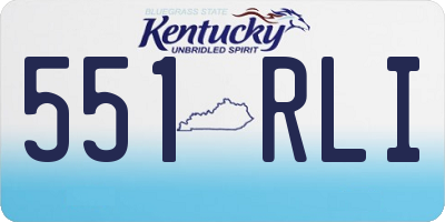 KY license plate 551RLI