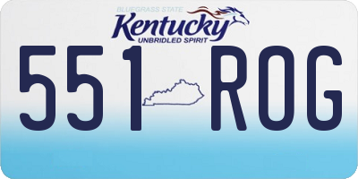 KY license plate 551ROG