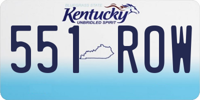KY license plate 551ROW