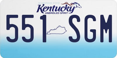 KY license plate 551SGM