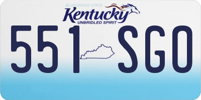 KY license plate 551SGO