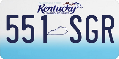 KY license plate 551SGR