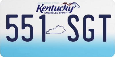 KY license plate 551SGT