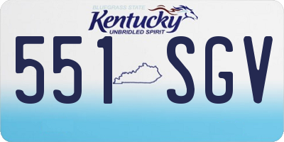 KY license plate 551SGV