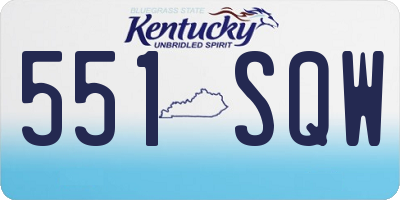 KY license plate 551SQW