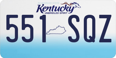 KY license plate 551SQZ