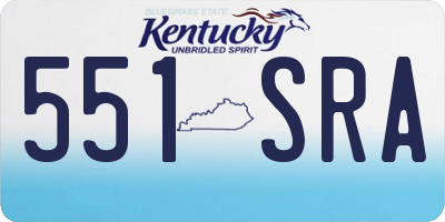 KY license plate 551SRA