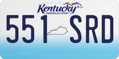 KY license plate 551SRD
