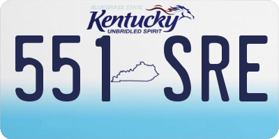 KY license plate 551SRE