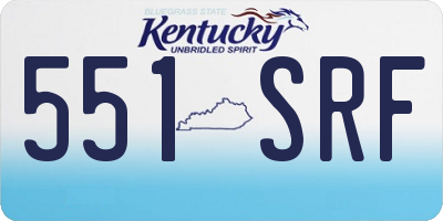 KY license plate 551SRF