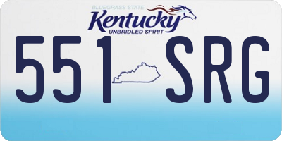 KY license plate 551SRG