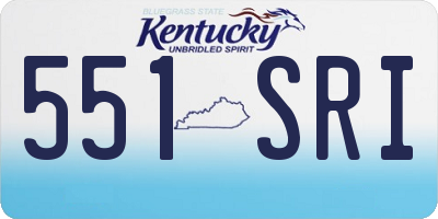 KY license plate 551SRI