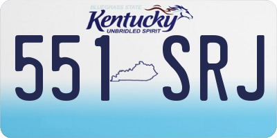 KY license plate 551SRJ