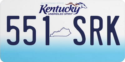 KY license plate 551SRK