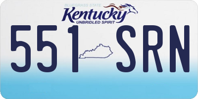 KY license plate 551SRN