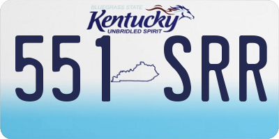 KY license plate 551SRR