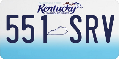 KY license plate 551SRV