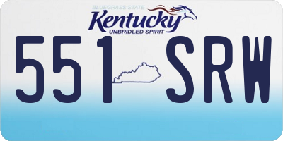KY license plate 551SRW