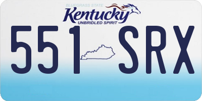 KY license plate 551SRX