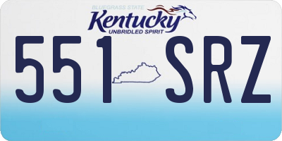 KY license plate 551SRZ
