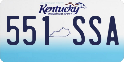 KY license plate 551SSA
