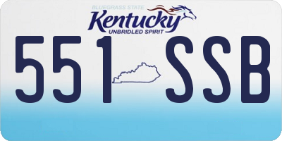 KY license plate 551SSB