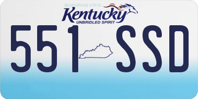 KY license plate 551SSD