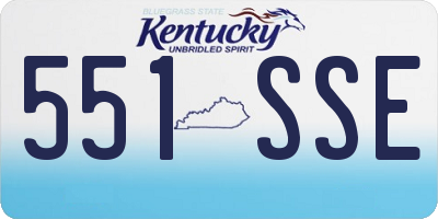 KY license plate 551SSE