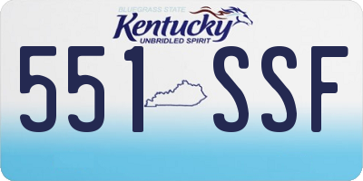 KY license plate 551SSF