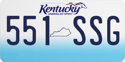 KY license plate 551SSG