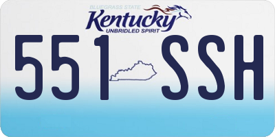 KY license plate 551SSH