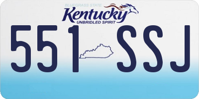 KY license plate 551SSJ