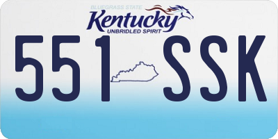 KY license plate 551SSK