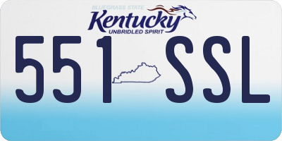KY license plate 551SSL