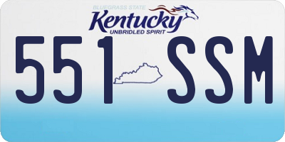 KY license plate 551SSM