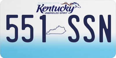 KY license plate 551SSN