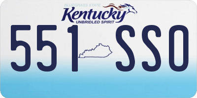 KY license plate 551SSO