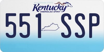 KY license plate 551SSP