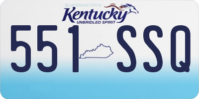 KY license plate 551SSQ