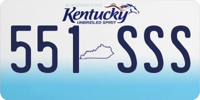 KY license plate 551SSS