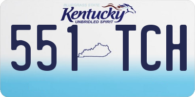 KY license plate 551TCH
