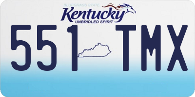 KY license plate 551TMX