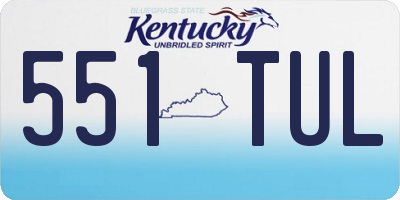 KY license plate 551TUL