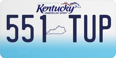 KY license plate 551TUP